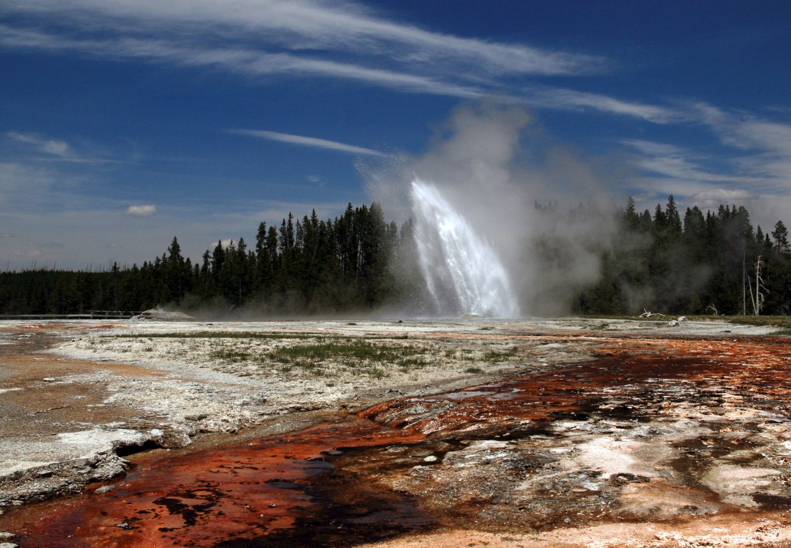 morning glory pool near old faithful yellowstone national park